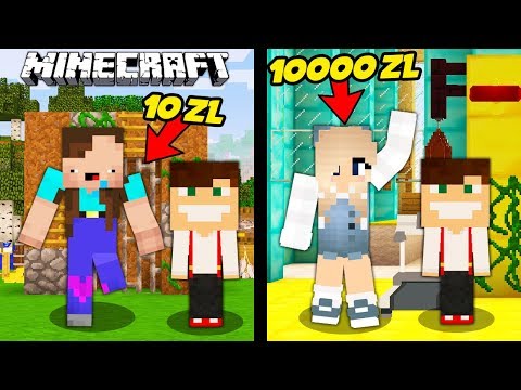 SIOSTRA ZA 10 ZŁ VS SIOSTRA ZA 10000 ZŁ W MINECRAFT! || MINECRAFT PRESTIŻ