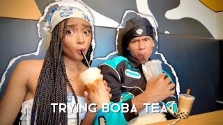TRYING BOBA TEA FOR THE FIRST TIME FT.MELO