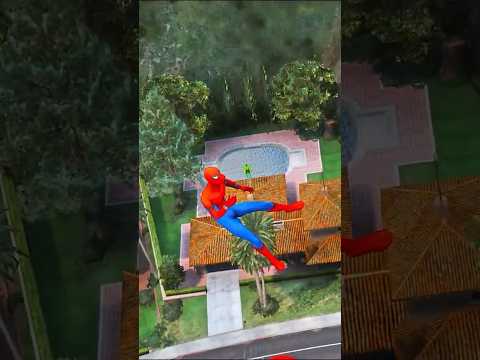 Spider-Man vs Hulk Jumping on TRAMPOLINE | GTA 5 Epic Water Ragdolls Jumps/Fails ep.199 #shorts