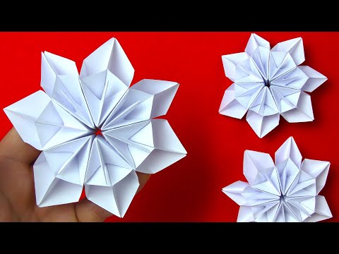 How to make paper snowflakes. DIY 3D Snowflakes for Christmas decorations