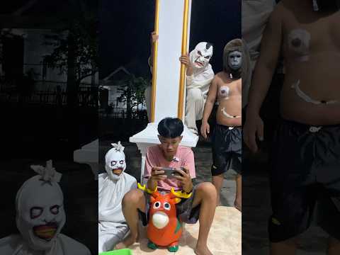 Ghost prank - Gangguin orange fokus main game👻😱🤣#youtubeshorts #kontenprank #poconglucu