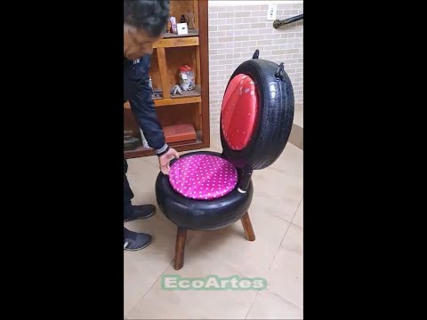 O QUE DESCOBRI COM PNEUS, MONTAGEN PRATICA DE FAZER UMA POLTRONA!