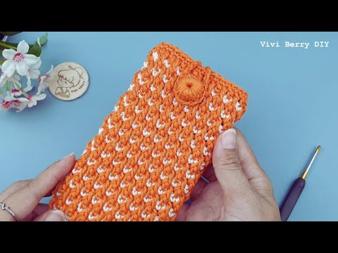 Crochet Phone Case 2 Tones | Crochet Gift Ideas | ViVi Berry DIY