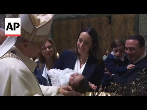 YouTube video thumbnail: Pope Leo Baptizes Babies in Tradition Marking end of Christmas Season