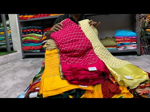 हैवी वर्क साड़ी गोदाम सुरत🔥ब्राइडल SAREE MANUFACTURER IN SURAT|SURAT SAREE ​⁠