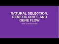 Microevolution Mechanisms and Effects