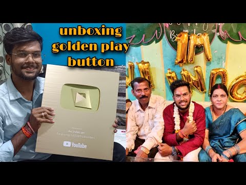 Unboxing golden play button 😍😍 #goldenplaybutton #goldenplaybuttonreweal #unboxing #unboxingmainan