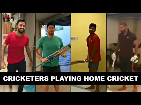 Cricketers Playing Home Cricket ft. Shikhar Dhawan, Steve Smith, Hardik Pandya, Rashid Khan.