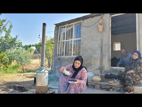 Cooking local lamb, Old way to cook lamb in the cold autumn weather