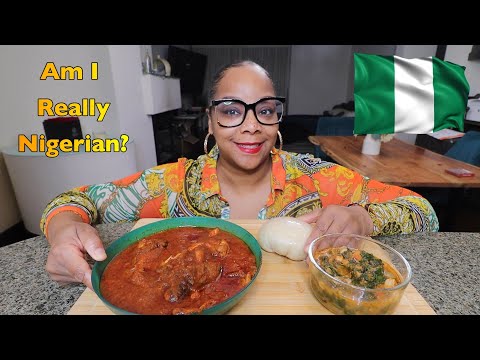 REVEALING MY ANCESTRY DNA. HOMEMADE NIGERIAN FOOD MUKBANG (EFO, STEW, FUFU)