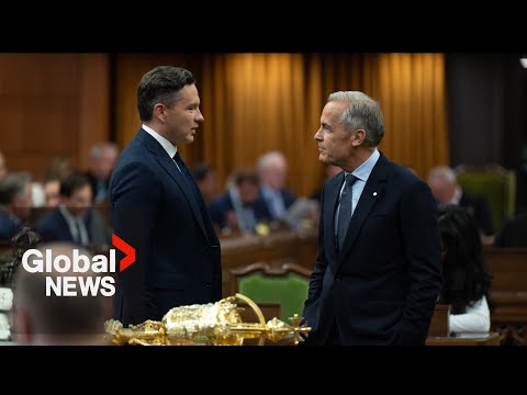 YouTube video thumbnail: Poilievre Criticizes Carney for “Massive Deficit” as Parliament Resumes
