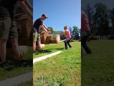 Cutting wood to celebrate our nations birthday