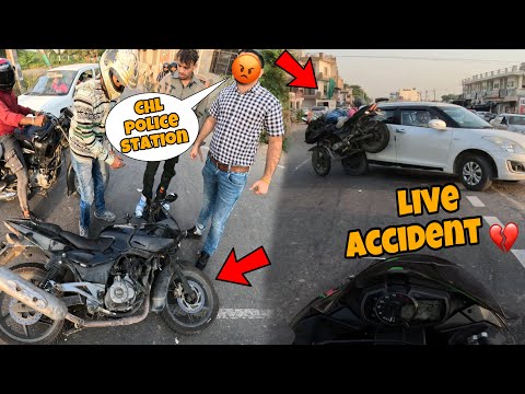 Live  Cra#H 💔 Pulsar 220  Hit with Car  🥺Shoot on Gopro