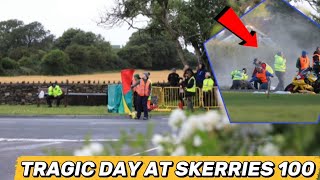 SKERRIES 100 CRASH | Competitor Dies in Junior Support Race - Racing Stopped | RIP. JD PLUMB