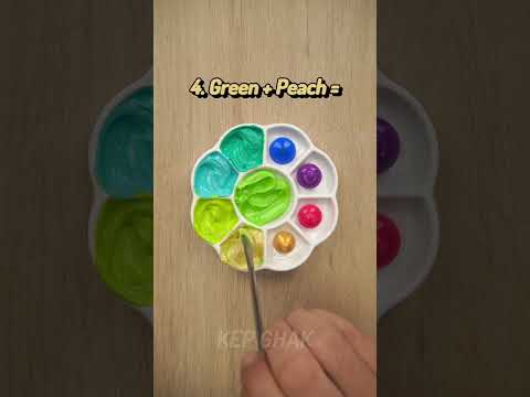 Hot & Cold colors vs Green #colormixing #asmr  #paintmixing #asmrsounds #oddlysatisfying