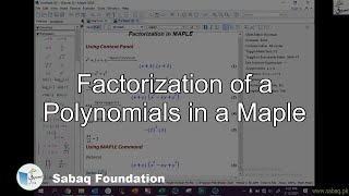 Factorization of a Polynomials in a Maple