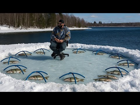 Trout Fishing in a Frozen Stream