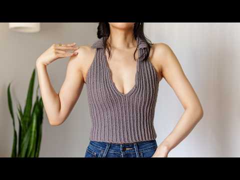 How to Crochet a TRENDY Collared V Neck Vest | Pattern & Tutorial DIY