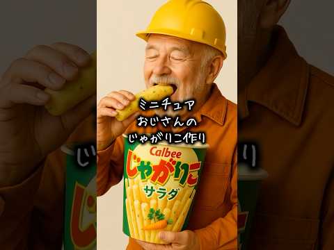ミニチュアおじさんのじゃがりこ作り#料理 #お菓子 #じゃがりこ #ミニチュア #ai