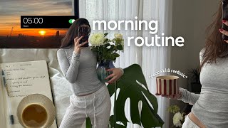 5AM morning routine *peaceful* | early run, high protein breakfast, self care habits