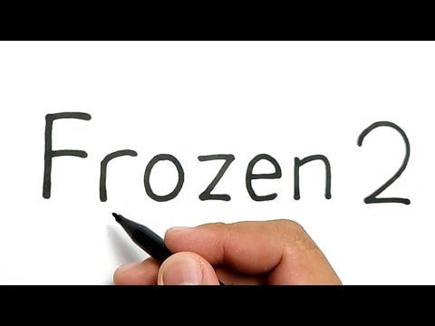 AMAZING, How to turn words FROZEN 2 into cartoon for kids / drawing princess elsa and anna