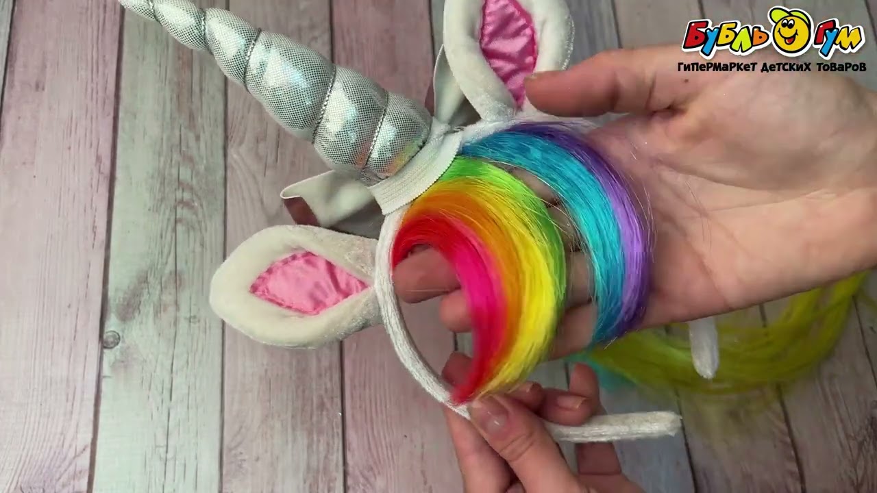 Ободок Единорог с челкой - видео