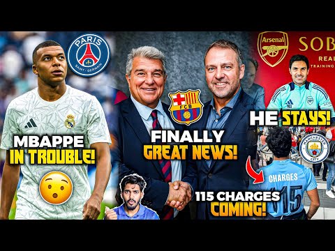 Barca fans here's Good news, Mbappe vs PSG case, Man City 115 charges, Arteta stays