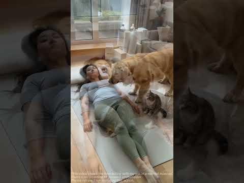 Why does she sleep during yoga? When meditation turns into hibernation!😴🧘♀️#shorts #funny #pets