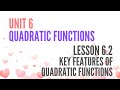Key Features of Quadratic Functions