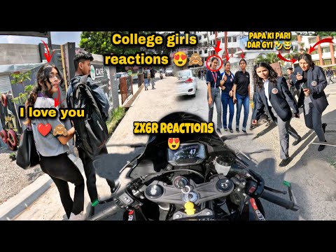 ZX6R Shocking Girls Reactions 😍 || Cute College Girls Reactions 😍||
