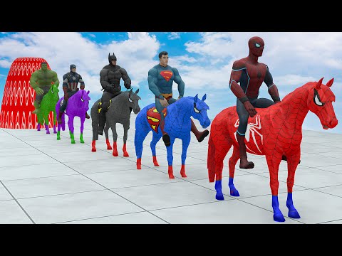 Long Slide Game With Cow Elephant Gorilla Hippopotamus Tiger - 3d Animal Game - Funny 3d Animals