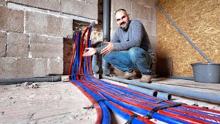 Laying the heating pipes – first floor DONE! / Renovating a 110+ y.o. ABANDONED farm in Belgium
