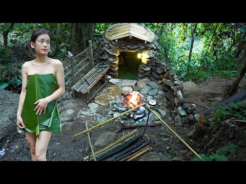 Complete wilderness shelter and bathroom - Build a warm cabin, wild beauty  | Msyang Survival