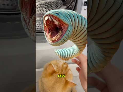 A water monster worm…in real life? #horror #cat #worms