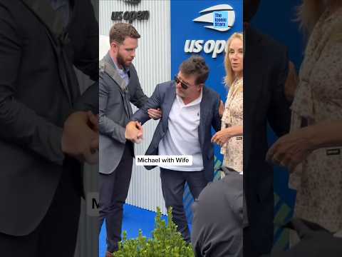 Michael J. Fox with his wife at US open #michaeljfox #usopen