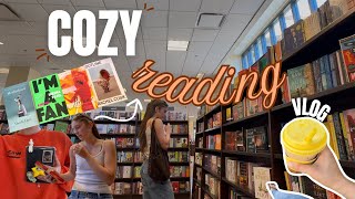 *COZY* READING VLOG: book shopping, read with me, TBR + more!