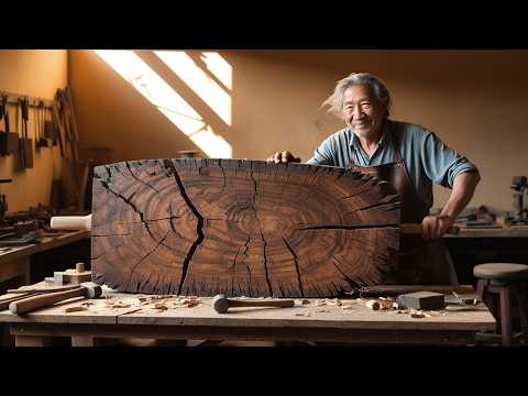 Creating a Stunning Wooden Dining Table with Hidden Features/ 70-Year-Old Man Reveals Secrets