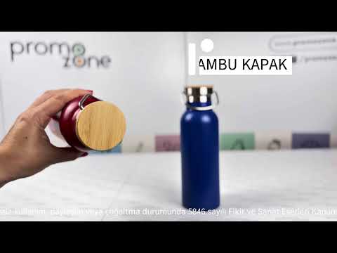 600 ml Bambu Kapak Detaylı Renkli Paslanmaz Çelik Termos Promozone