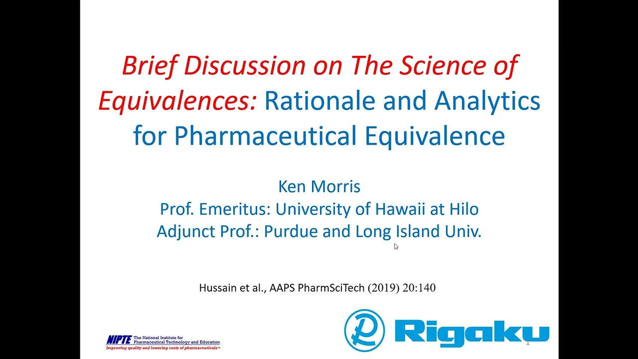 Thumbnail image of Brief Discussion on the Science of Equivalences: Rationale and Analytics for Pharmaceutical Equivalence