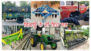 16 harrow/11 cultivator/Swaraj 855 4wd/John Deere 5405/14+7 trali/8 futta super seeder