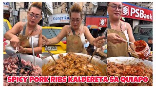 TRENDING SPICY PORK RIBS KALDERETA WITH CHAOFAN RICE 100 PESOS LANG SA QUIAPO | QUIAPO STREET FOOD