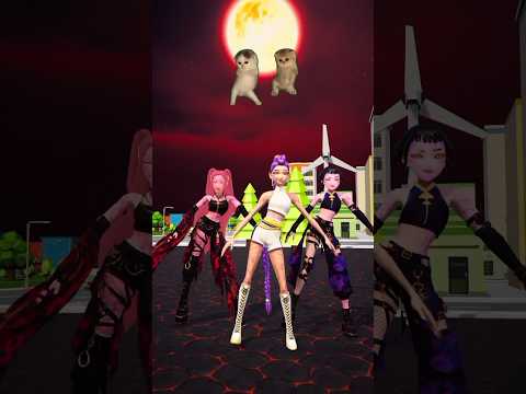 RUMI, ZOEY AND MIRA CAN'T STOP DOING THE CAT DANCE ๐๐ฑ๐พ #shorts #kpopdemonhunters #funnyvideo