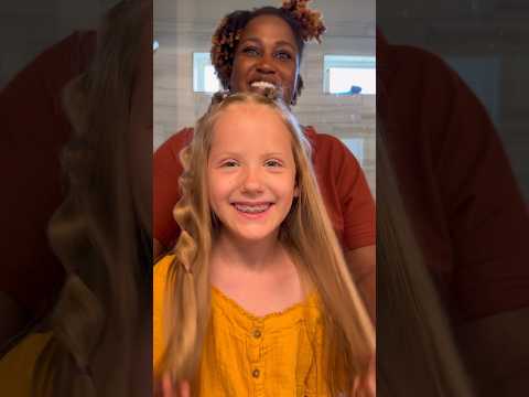 She loves bubble braids #girlhairstyles #shorts #motherdaughter