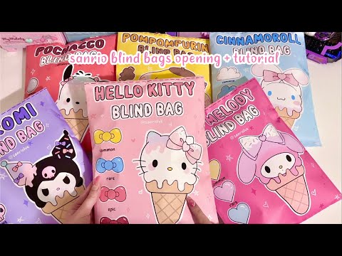 🎀 sanrio blind bags opening + tutorial 💕 | asmr | sanriolve