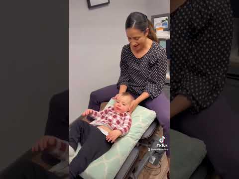 Back and neck adjustment for this little one ? #chiropractic #chiropractor #asmr #chiro #adjustment