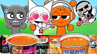 Incredibox Sprunki - Gray vs Oren (+Wenda) Convenience Store BLACK ORANGE MUKBANG | ASMR | Animation