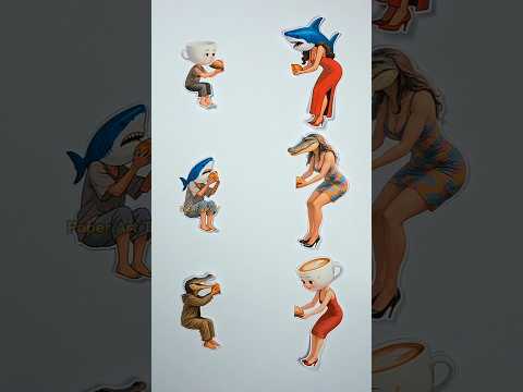 Italian Brainrot Rich Mom VS Poor Children Paper Matching Puzzle #italianbrainrot #trending