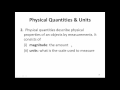 Understanding Physical Quantities and Measurements
