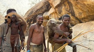 Hadzabe Tribe BABOON Monkey HUNT | monkey eating tribe