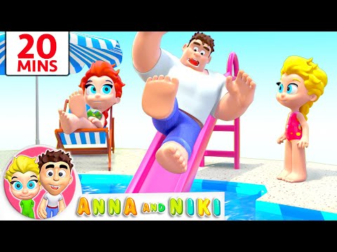 Swimming Song | Anna and Niki at the Swimming Pool + More Songs & Stories for Kids